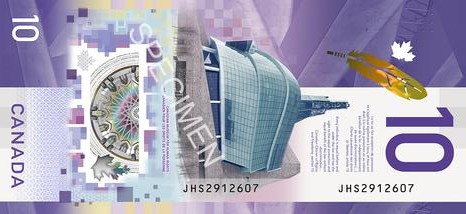 Канада 10 CAD — оборотная сторона