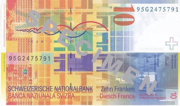 Швейцария 10 CHF — оборотная сторона