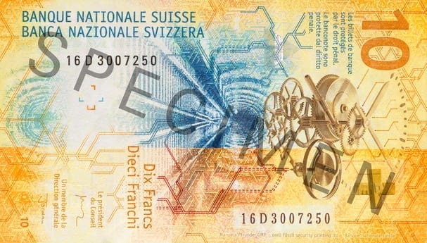 Швейцария 10 CHF — оборотная сторона