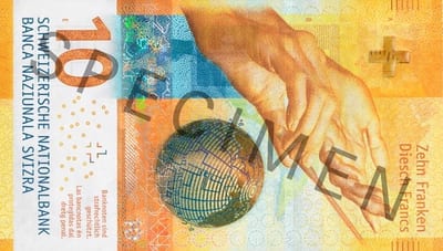 Швейцария 10 CHF — лицевая сторона