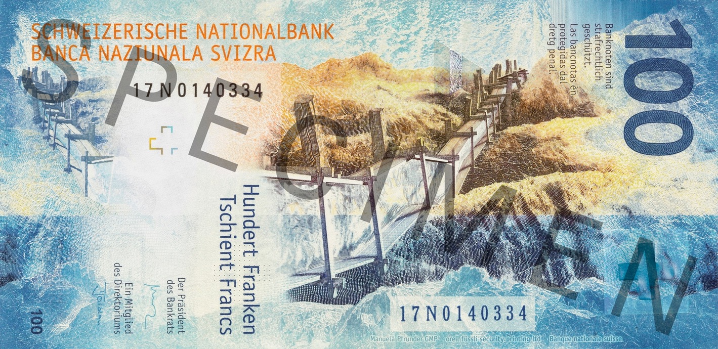 Швейцария 100 CHF — оборотная сторона