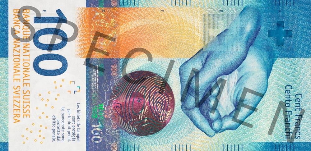 Швейцария 100 CHF — лицевая сторона