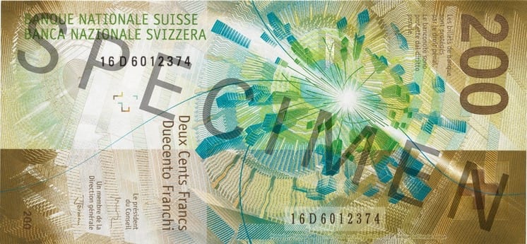 Швейцария 200 CHF — оборотная сторона