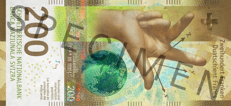 Швейцария 200 CHF — лицевая сторона
