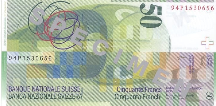 Швейцария 50 CHF — оборотная сторона