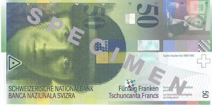 Швейцария 50 CHF — лицевая сторона