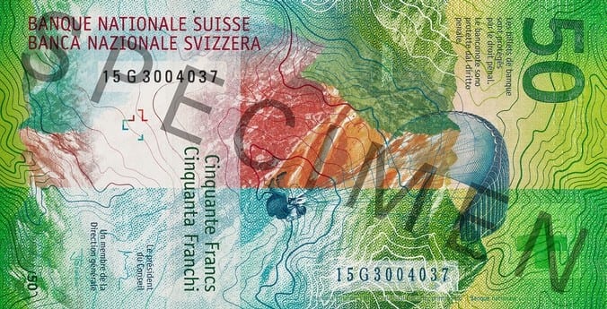 Швейцария 50 CHF — оборотная сторона