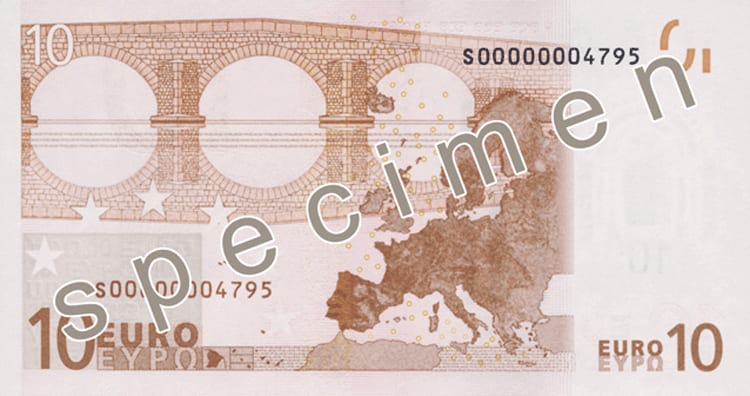 Евросоюз 10 € — оборотная сторона