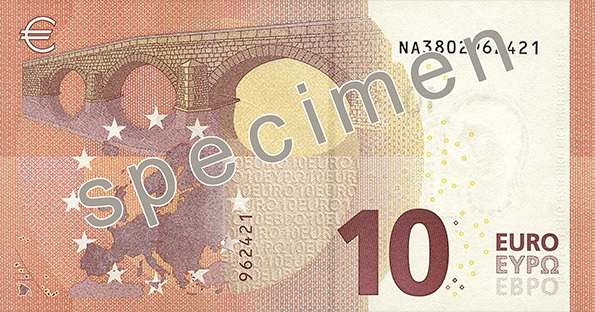 Евросоюз 10 € — оборотная сторона