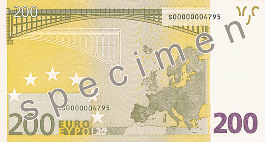Евросоюз 200 € — оборотная сторона