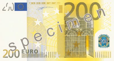 Евросоюз 200 € — лицевая сторона