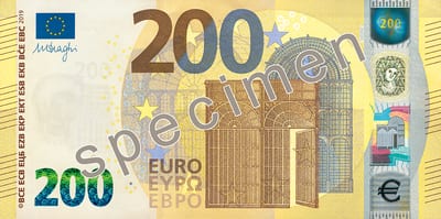 Евросоюз 200 € — лицевая сторона