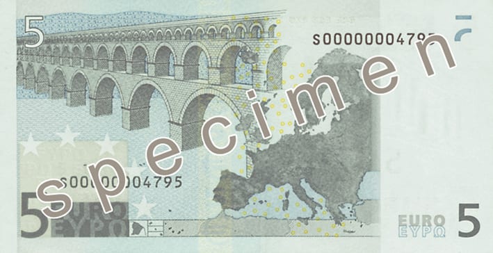 Евросоюз 5 € — оборотная сторона