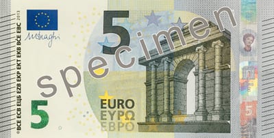 Евросоюз 5 € — лицевая сторона