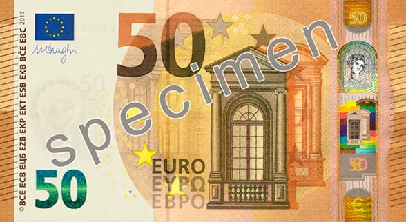 Евросоюз 50 € — лицевая сторона