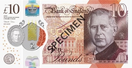 Великобритания 10 £ — лицевая сторона