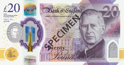 Великобритания 20 £ — лицевая сторона