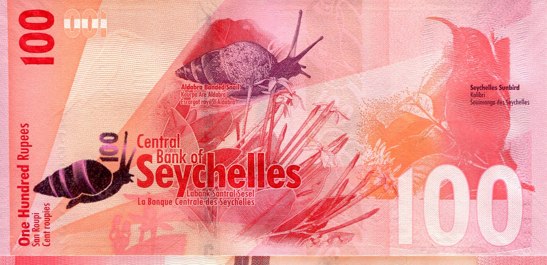 Сейшелы 100 SCR — лицевая сторона