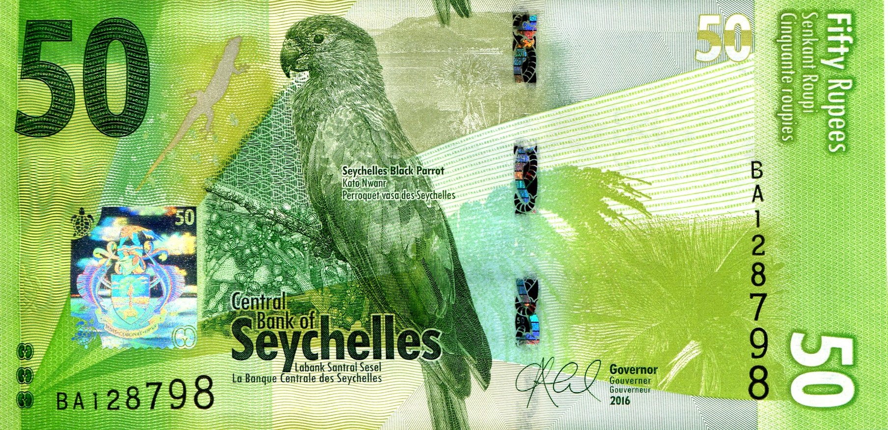 Сейшелы 50 SCR — оборотная сторона