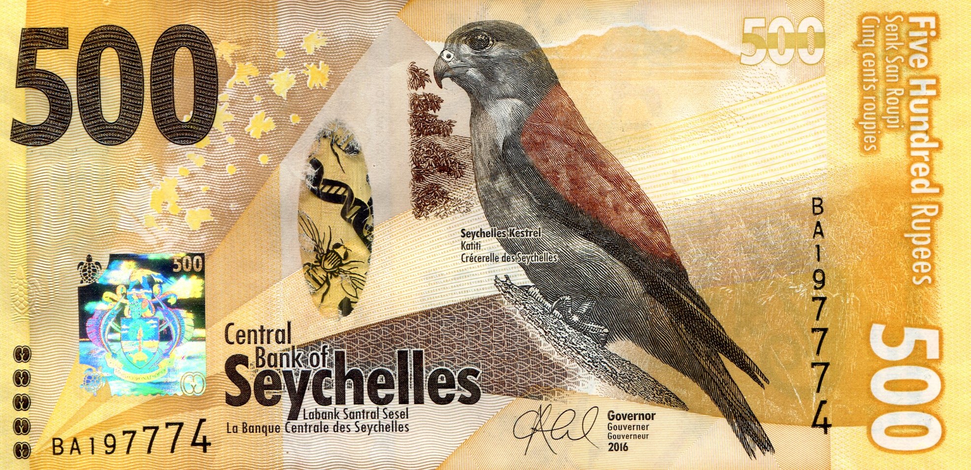 Сейшелы 500 SCR — оборотная сторона