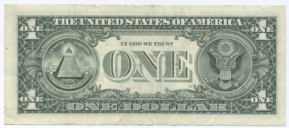 США 1 $ — оборотная сторона