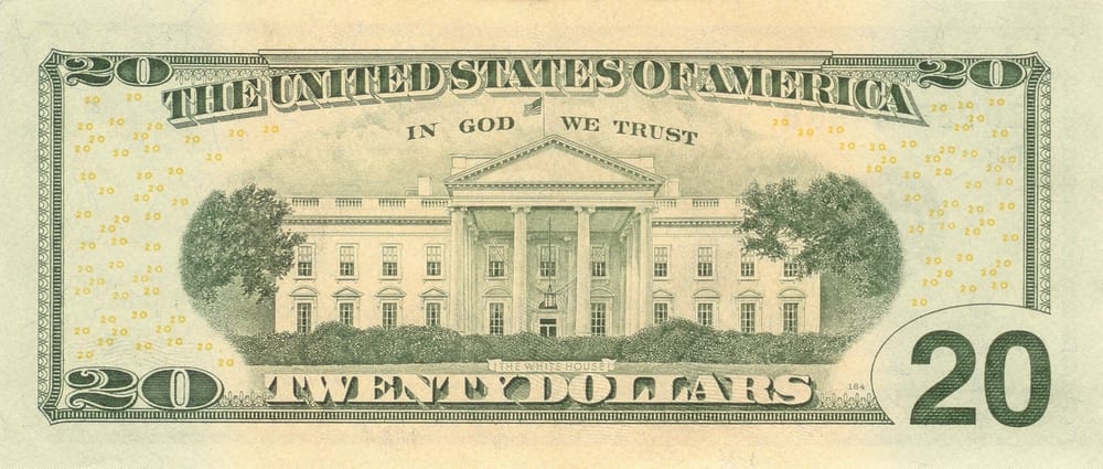США 20 $ — оборотная сторона