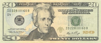 США 20 $ — лицевая сторона